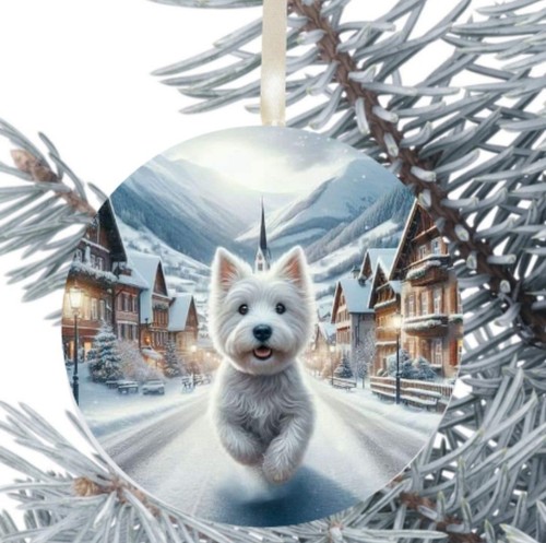 Westie dog hanging bauble - dog, gift