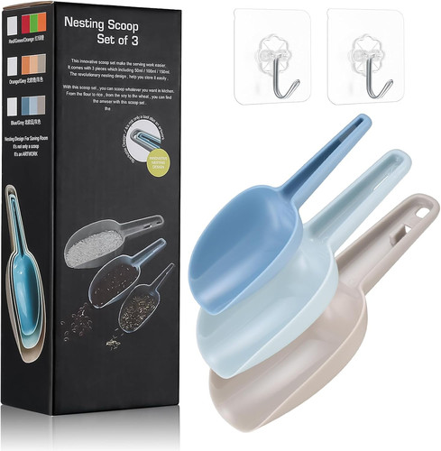 Plastic food scoops set pcs - plastic, 3