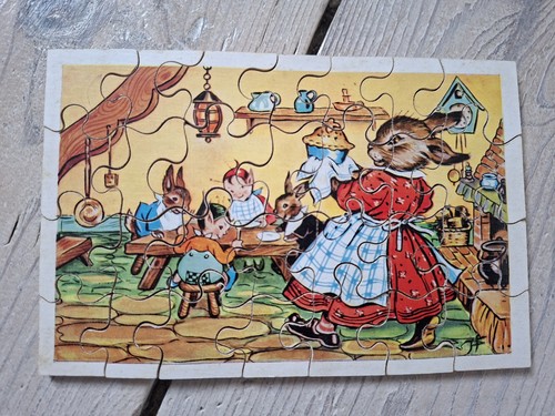Vintage wooden jigsaw - vintage,
