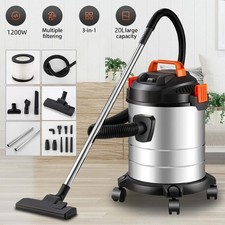 Wet and Dry Vacuum Cleaner Industrial 20ltr 1200w Stainless Steel High Suction