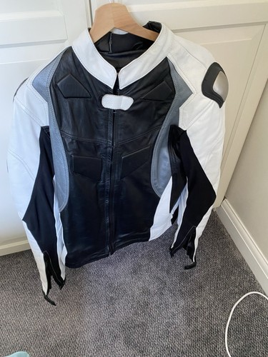 Leather motorbike jacket - leather,