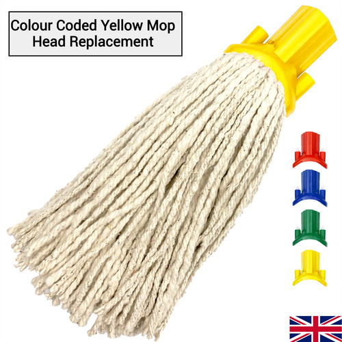 Yellow cotton mop head - yellow,