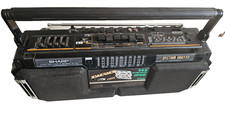 SHARPSTEREO RADIO TWIN CASSETTE RECORDER WQ-T252 Vintage 1980s Spectrum Analyzer