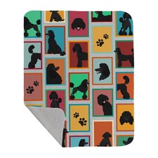Lots of Black Standard Poodle Quilted Blanket 50x60 Artwork Pattern Quilted