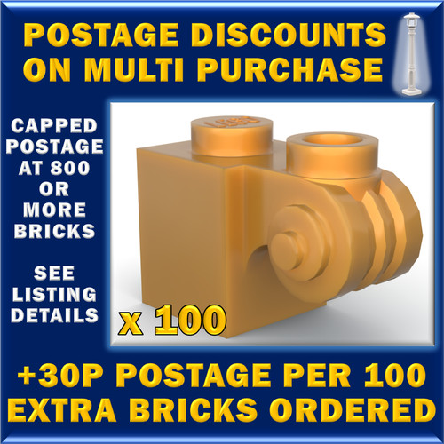 100 new lego 1x1x2 brick - 100,