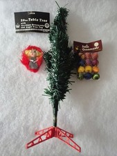 Vintage 1970s Christmas Tree by SWAN Table Top 20in Original Baubles & Fairy NEW
