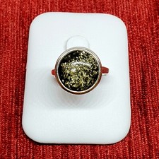 Zoria Baltic Amber Ring-Green-