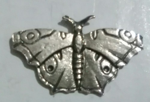 Butterfly silver pewter pin - silver,