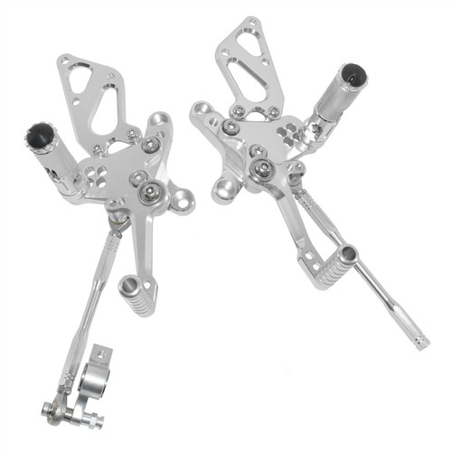 Silver adjustable rearset - silver,