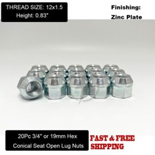 20Pc Bulge Acorn Open End Lug