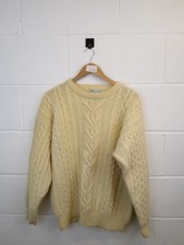 Men's CASUAL CLUB Shetland Cream Pure New Wool Heavy Jumper Size UK XL CG ZZ2