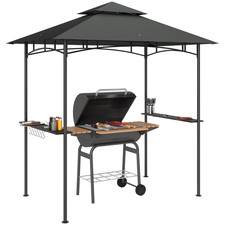 BBQ Gazebo Dark Grey Polyester