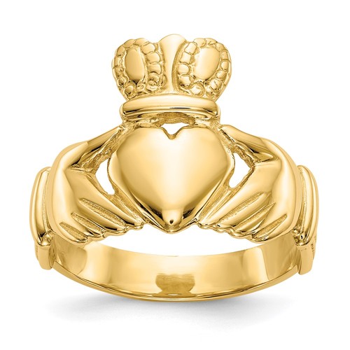 14k yellow gold claddagh - 14k,