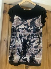 Sequin Black Blouse Size M