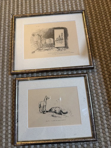 Two framed and mounted - and, french