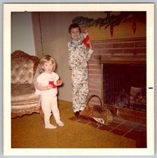 Vtg Color Snapshot Boy And