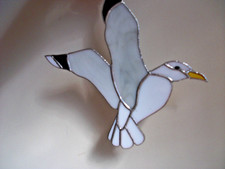 Stained glass seagull handmade - stained,