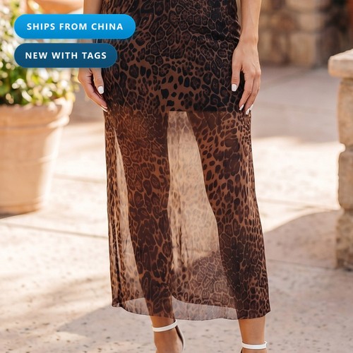 Leopard sheer midi - leopard,