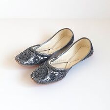 Unbranded Indian Shoes Flats Jutti Pumps Leather Silver Womens Size 5 Wedding