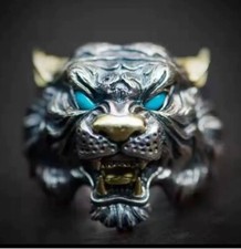 King Tiger Ring, Lion Ring, Animal Ring, Chunky Ring, Thumb Ring, Finger Jewelry