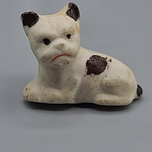 Miniature bisque white brown - miniature,