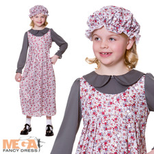Victorian Maid Poor Girl Fancy Dress Book Day Week Kids Childrens Child Costume