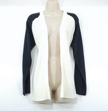 M&S Cream Navy Soft Thin Knit Classic Style Women's Cardigan Shrug UK 12 14 M