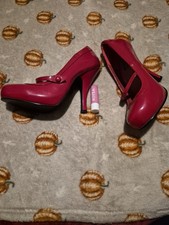 Pin Up Couture Hidden Platform Red Shoes Size 5