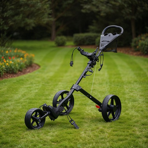 Wheel foldable golf push - wheel,