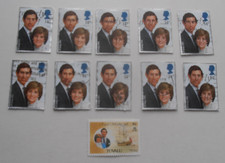 CHARLES AND DIANA 14p ROYAL WEDDING STAMPS x 10.  JULY 1981 (PLUS AN EXTRA)