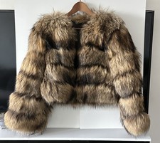 Raccoon Fur Jacket Size L