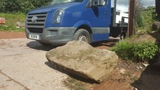 Reclaimed sandstone rockery water feature stone henge obelisk keep off the grass