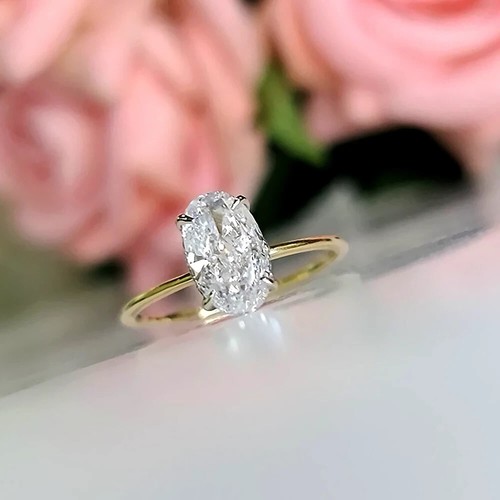 Women wedding ring oval - women,