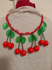 bakelite style cherry necklace (new)