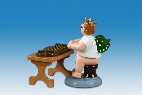 Wooden figurine angel - figurine, sitting