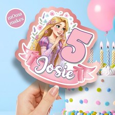 Rapnzel cake topper - personalised disney princess birthday cake decoration