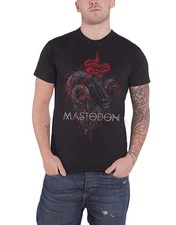 Mastodon T Shirt Rams Head Band Logo Colour Official Mens New Black