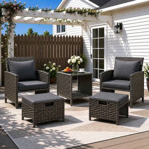 Rattan garden furniture - garden, 5