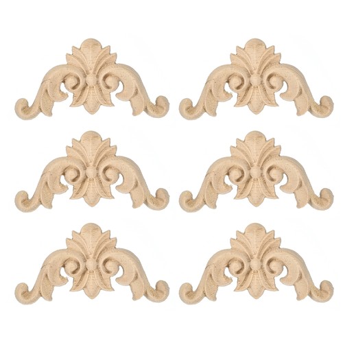 6pcs wood carved appliques - 6pcs,