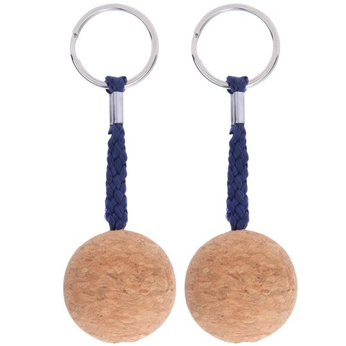 Wooden cork keyring keychain - wooden,