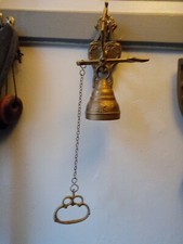 Brass Wall Mounted Hanging Monastery Door Porch Bell Ornate Pull Chain