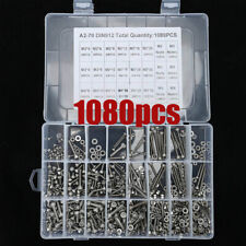 1080Pcs M2 M3 M4 Screw Bolts Nuts & Washer Set Hex Head Cap Stainless Steel Kit