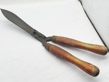 VINTAGE BRADES GARDEN HEDGE SHEARS WOODEN HANDLES GARDENING TOOLS MADE ENGLAND