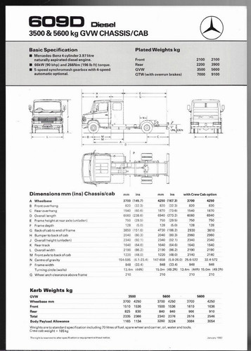 Mercedes benz 609d chassis - mercedes-benz,