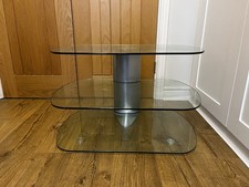 John Lewis 3 Tier Glass and Chrome Tv Stand Console Unit