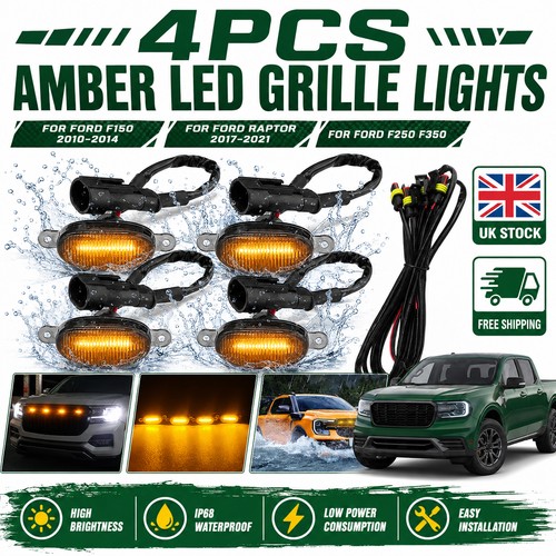 4pcs smoke lens amber grill - smoke,
