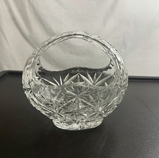 Vintage Cut Glass Basket Vase