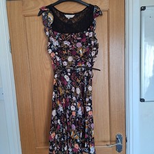 New Ladies Billie &Blossom Black Floral Lace Dress Size 10 Dorothy Perkins Xmas