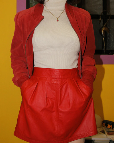 Mango red lamb leather mini - mango,