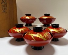 Unused Set of 5 Wooden Lacquer